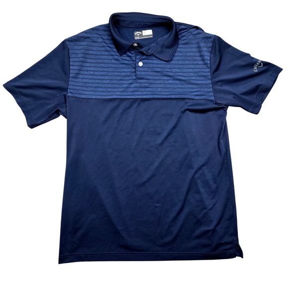 Callaway Other - Callaway Mens Opti-Dri Golf Polo Shirt Navy Blue Striped Short Sleeve Size M